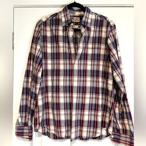 J. Crew Men’s casual plaid button down shirt size medium